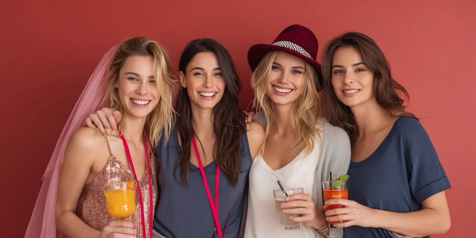 Four Women celebrating at a hen party