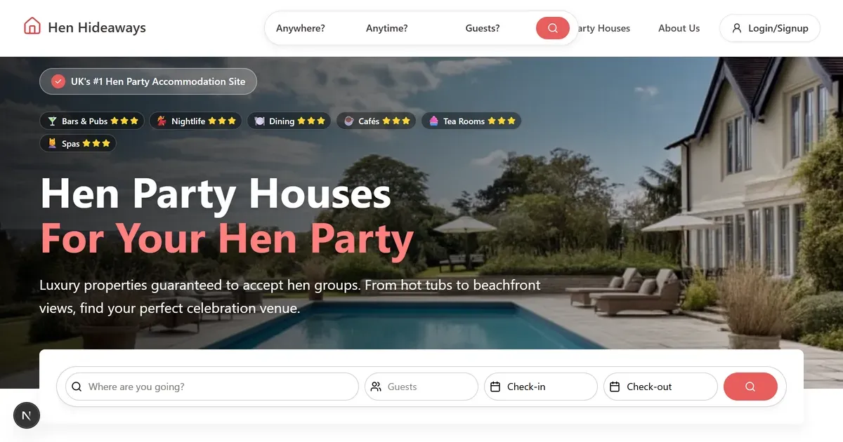 Browse all hen party houses